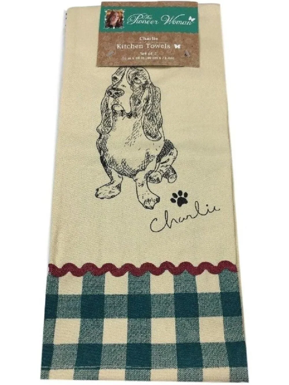 The Woman Pioneer Home White Set 2 Piece Cotton Charlie Kitchen Cloth Towel